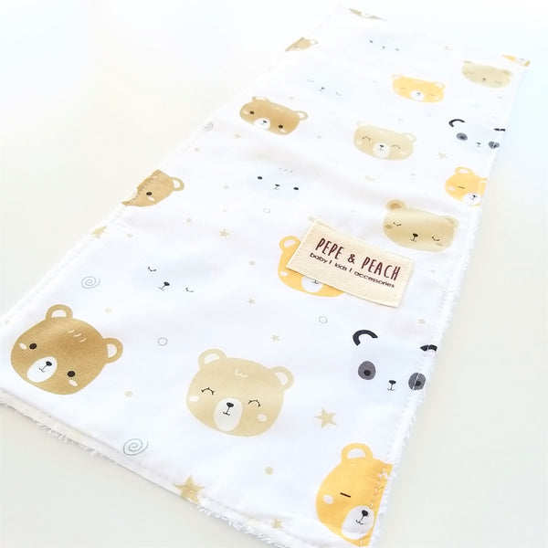 Burp Cloth -  Bear in Pink or White