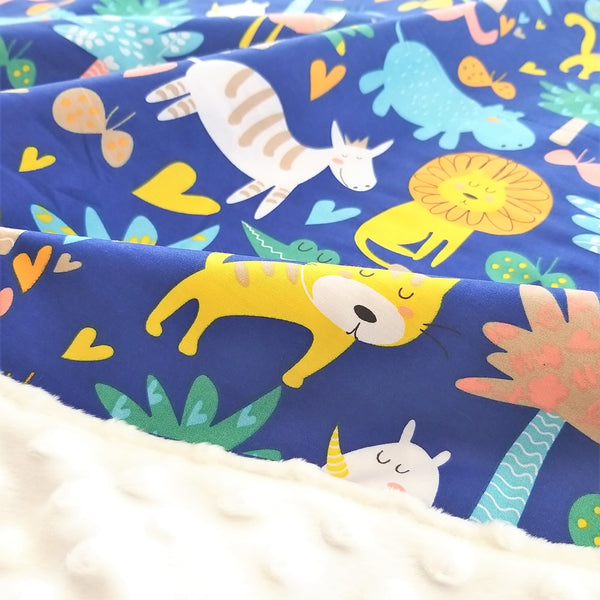 Baby Blanket - Animals in Navy